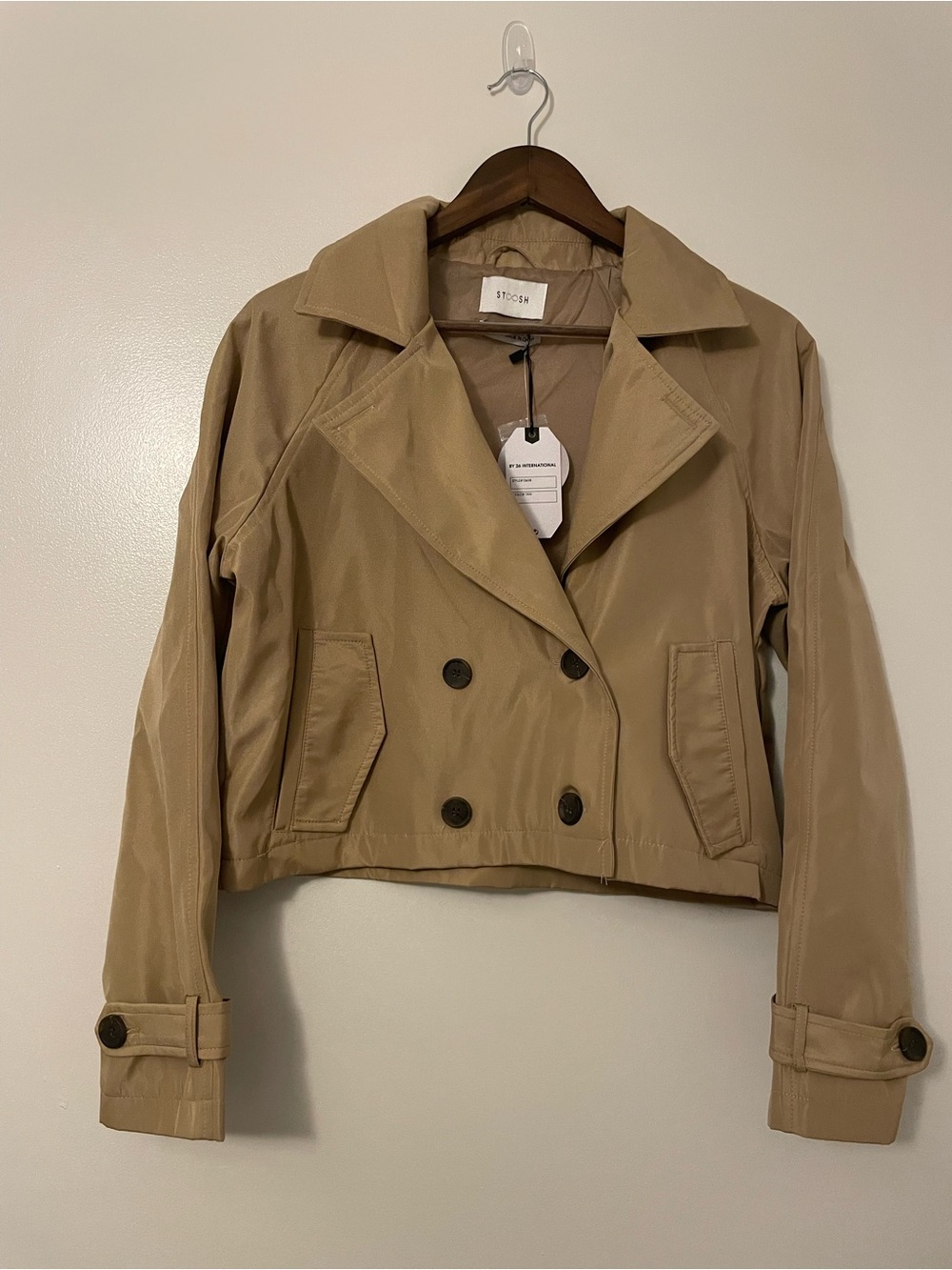 Stoosh by 26 International Cropped Button Down Trench Coat